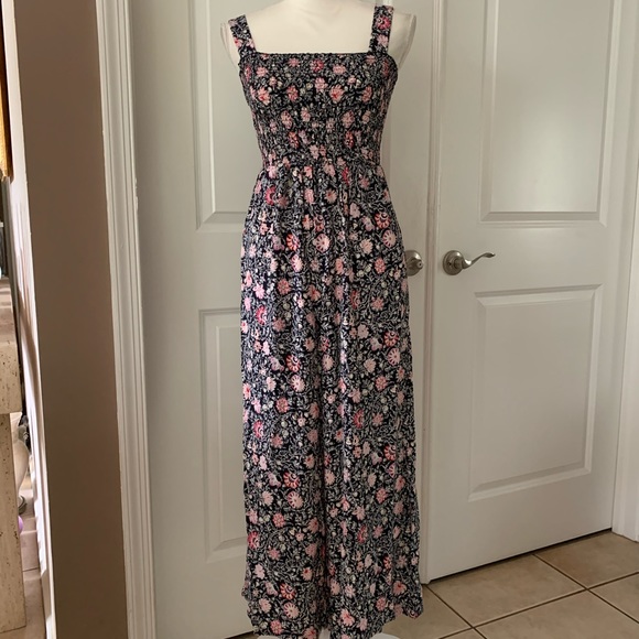 LOFT Floral Smocked Jumpsuit - Picture 6 of 14